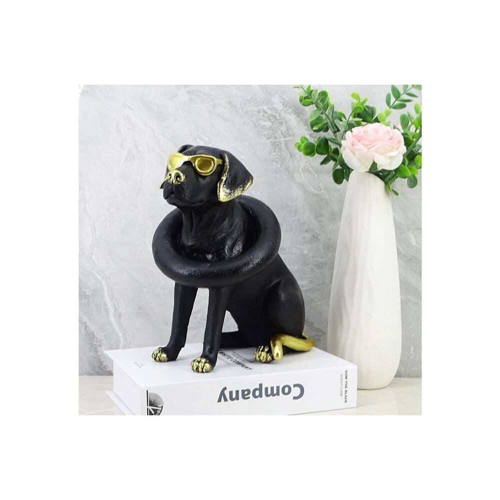 8-inch Resin Sitting Lifesaver Dog Animal
